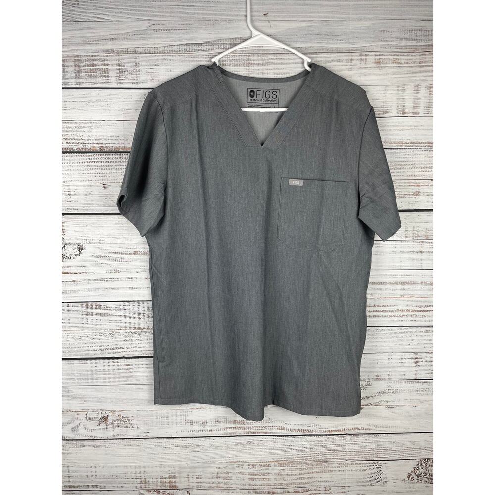 FIGS Women's Gray V-Neck Scrub Top